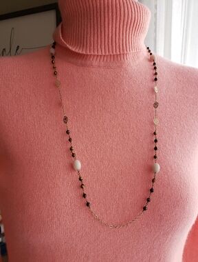 Elegant Rose Quarz And Tiger Eye Gold Necklace